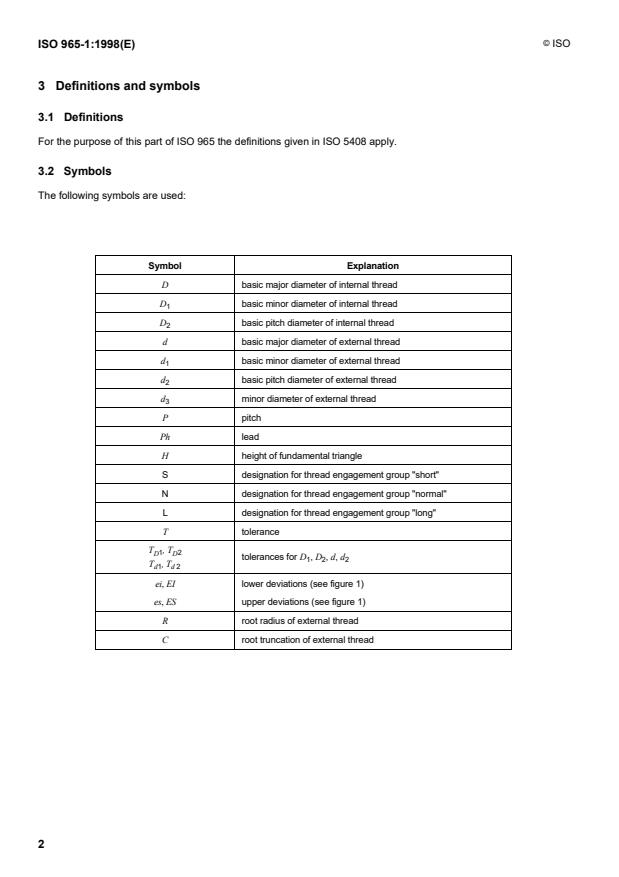 ISO 965-1:1998 ISO 965-1:1998 - ISO general-purpose metric screw threads -- Tolerances - Page 4 preview