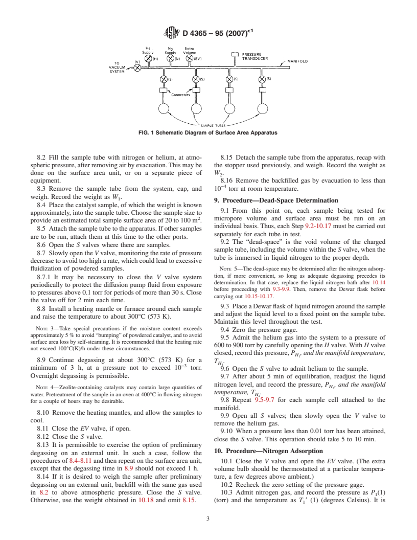 ASTM D4365-95(2007)e1 - Standard Test Method for Determining Micropore Volume and Zeolite Area of a Catalyst