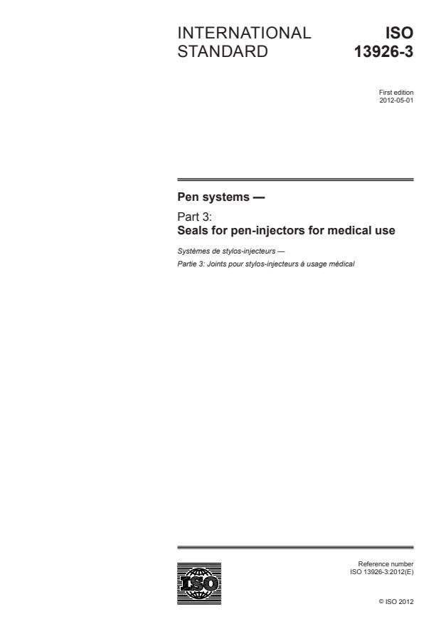 ISO 13926-3:2012 - Pen systems