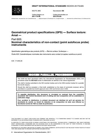ISO 25178-605:2014 - Geometrical product specifications (GPS) -- Surface texture: Areal
