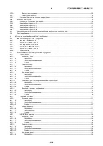 SIST EN 300 338-1 V1.4.2:2018 ETSI EN 300 338-1 V1.4.2 (2017-11) - Technical characteristics and methods of measurement for equipment for generation, transmission and reception of Digital Selective Calling (DSC) in the maritime MF, MF/HF and/or VHF mobile service; Part 1: Common requirements - Page 4 preview
