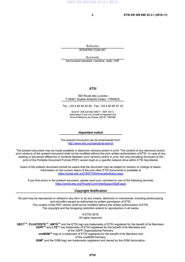 SIST EN 300 698 V2.3.1:2019 SIST EN 300 698 V2.3.1:2019 - Page 4 preview