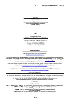 ETSI EN 303 413 V1.2.1 (2021-02) - Satellite Earth Stations and Systems (SES); Global Navigation Satellite System (GNSS) receivers; Radio equipment operating in the 1 164 MHz to 1 300 MHz and 1 559 MHz to 1 610 MHz frequency bands; Harmonised Standard for access to radio spectrum - Page 2 preview