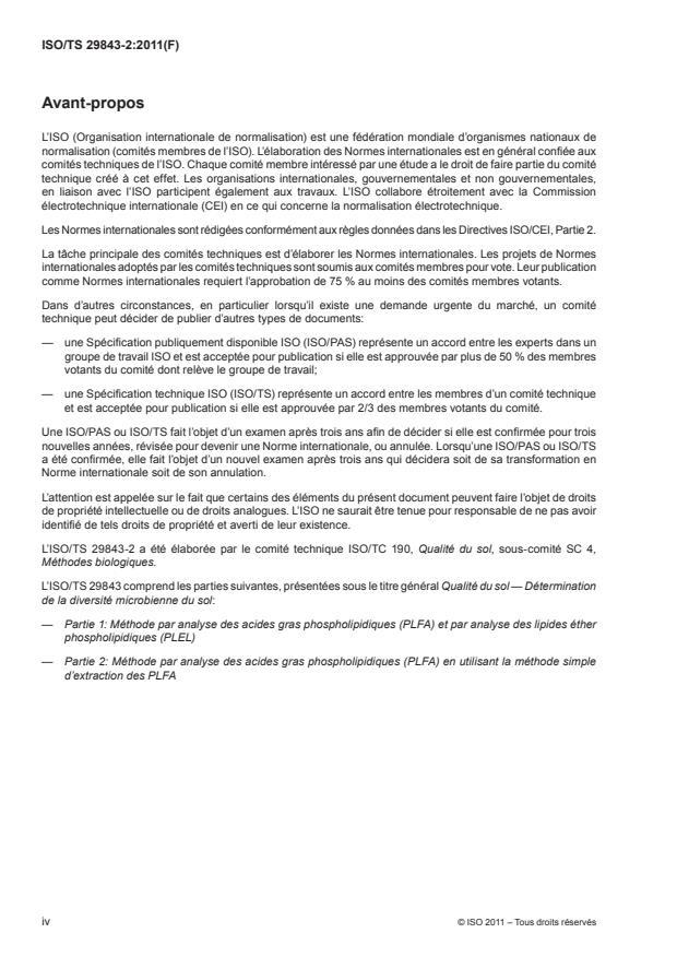ISO/TS 29843-2:2011 ISO/TS 29843-2:2011 - Qualité du sol -- Détermination de la diversité microbienne du sol - Page 4 preview