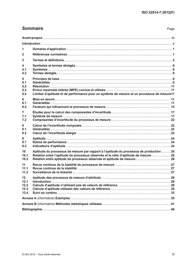ISO 22514-7:2012 - Méthodes statistiques dans la gestion de processus -- Aptitude et performance