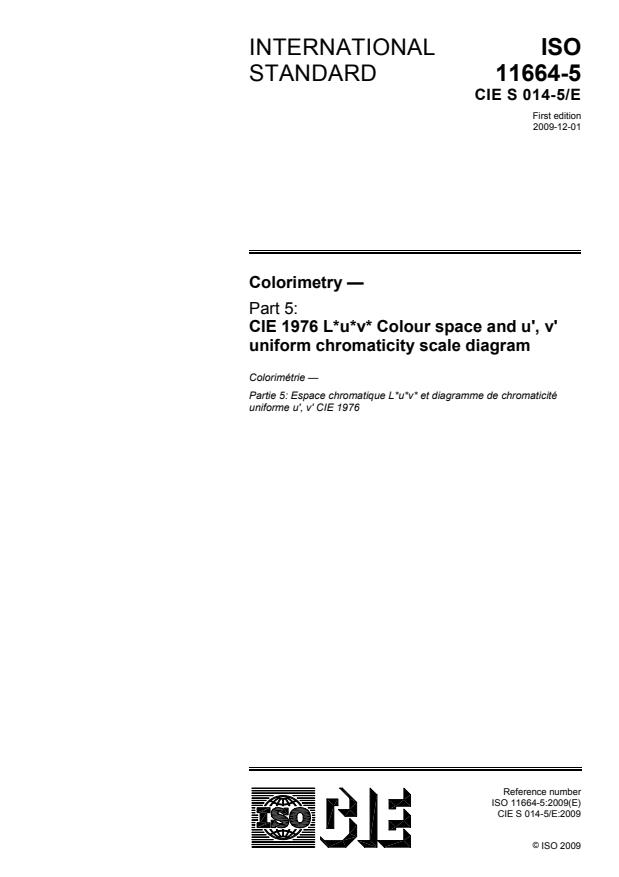ISO 11664-5:2009 - Colorimetry
