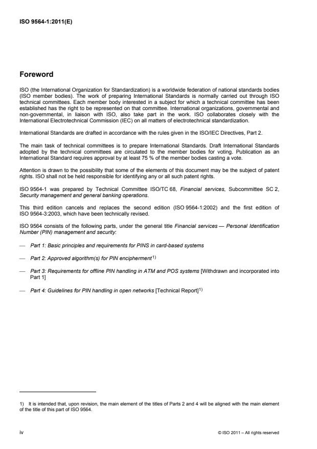 ISO 9564-1:2011 ISO 9564-1:2011 - Financial services -- Personal Identification Number (PIN) management and security - Page 4 preview