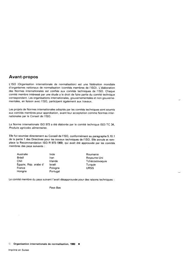 ISO 973:1980 ISO 973:1980 - Épices -- Piment, type Jamaique, entier ou en poudre -- Spécifications - Page 2 preview