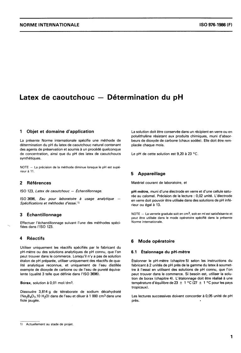 ISO 976:1986 - Rubber latices — Determination of pH
Released:7/10/1986