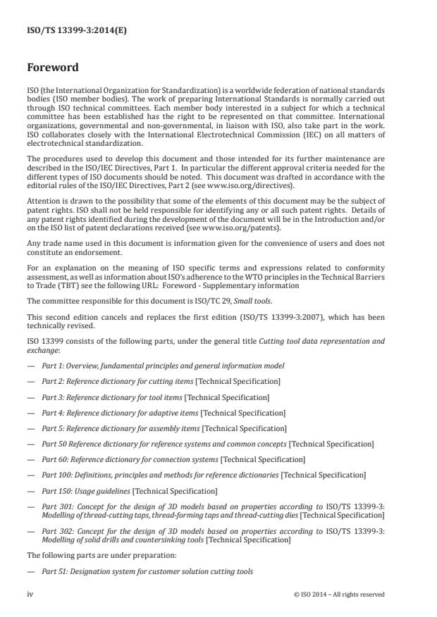 ISO/TS 13399-3:2014 ISO/TS 13399-3:2014 - Cutting tool data representation and exchange - Page 4 preview