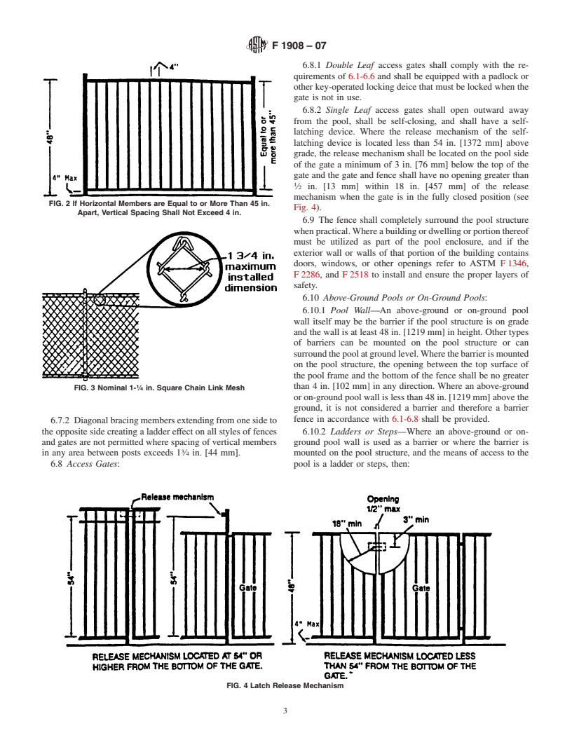 ASTM F1908-07 - Standard Guide for Fences for Residential Outdoor Swimming Pools, Hot Tubs, and Spas