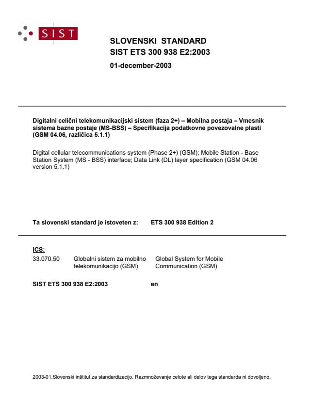 ETS 300 938 E2:2003