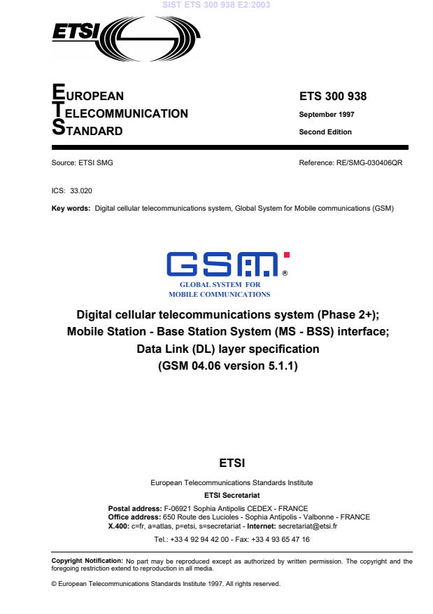 ETS 300 938 E2:2003