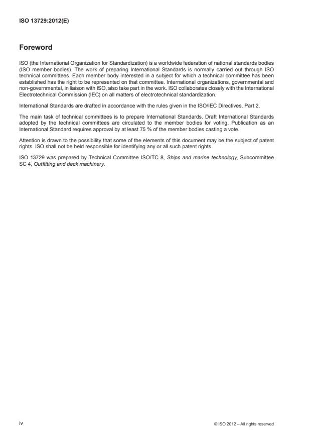 ISO 13729:2012 ISO 13729:2012 - Ships and marine technology -- Ship's mooring and towing fittings -- Closed chocks - Page 4 preview