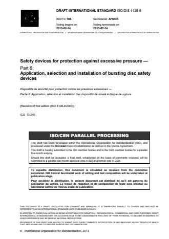 ISO 4126-6:2014 - Safety devices for protection against excessive pressure
