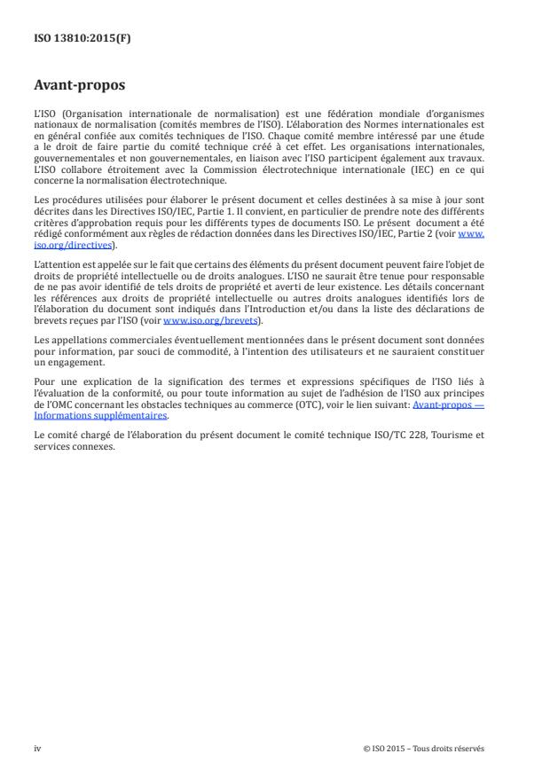 ISO 13810:2015 ISO 13810:2015 - Services touristiques -- Tourisme industriel -- Prestation de services - Page 4 preview