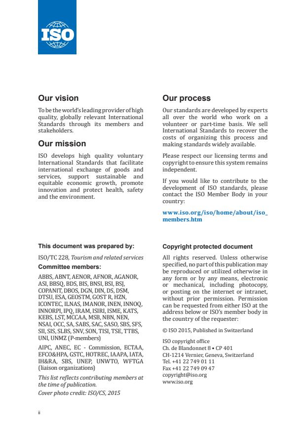 ISO 13810:2015 ISO 13810:2015 - Tourism services -- Industrial tourism -- Service provision - Page 2 preview