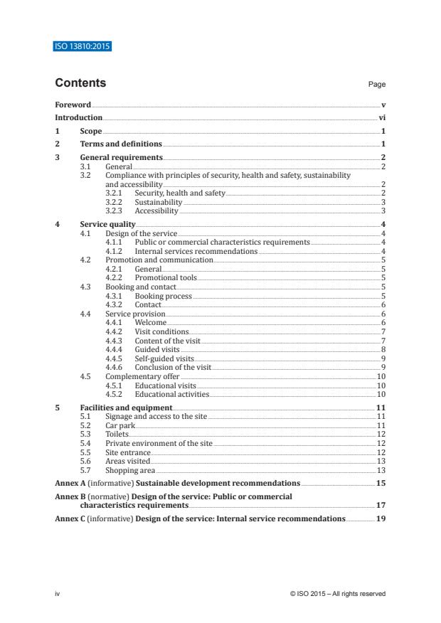 ISO 13810:2015 ISO 13810:2015 - Tourism services -- Industrial tourism -- Service provision - Page 4 preview