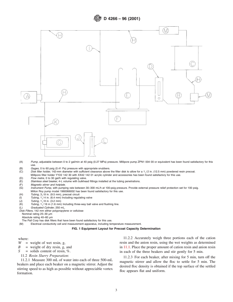 ASTM D4266-96(2001) - Standard Test Methods for Precoat Capacity of Powdered Ion-Exchange Resins