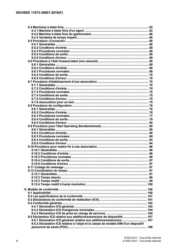 ISO/IEEE 11073-20601:2010 ISO/IEEE 11073-20601:2010 - Informatique de santé -- Communication entre dispositifs de santé personnels - Page 4 preview