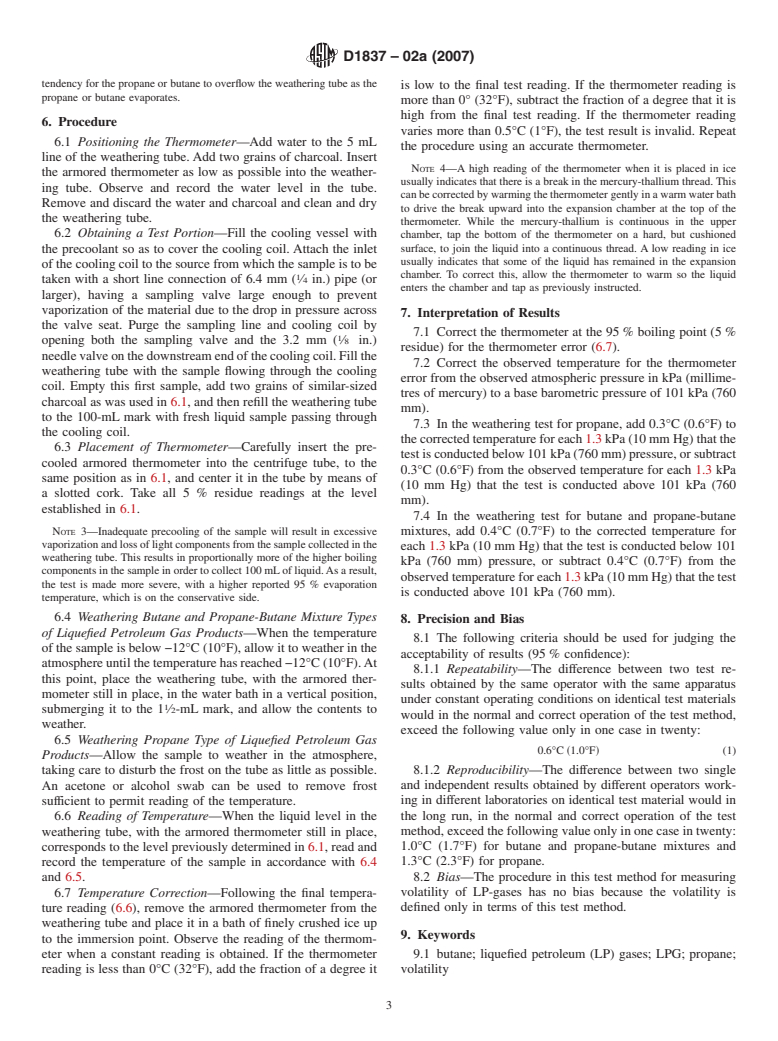 ASTM D1837-02a(2007) - Standard Test Method for Volatility of Liquefied Petroleum (LP) Gases