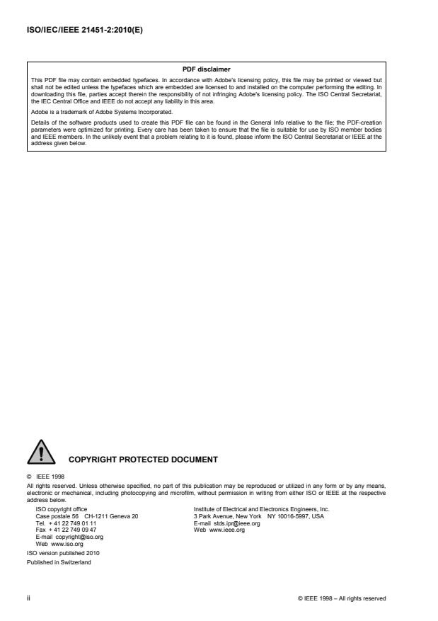 ISO/IEC/IEEE 21451-2:2010 ISO/IEC/IEEE 21451-2:2010 - Information technology -- Smart transducer interface for sensors and actuators - Page 2 preview