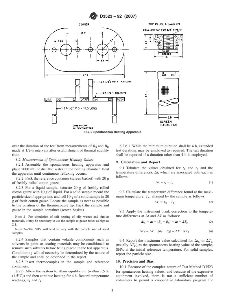 ASTM D3523-92(2007) - Standard Test Method for Spontaneous Heating Values of Liquids and Solids (Differential Mackey Test)