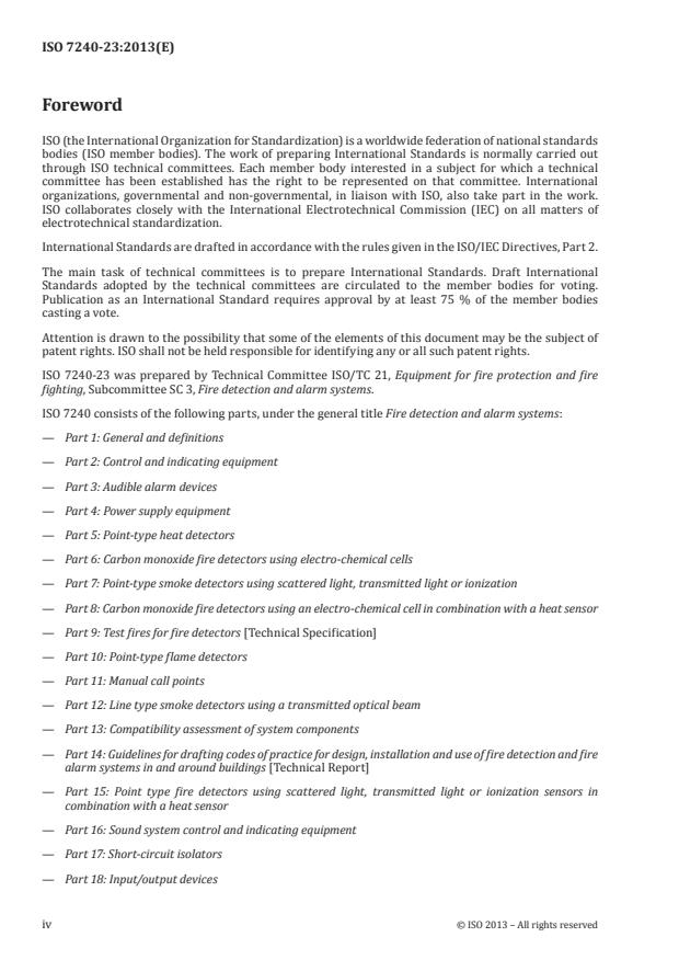 ISO 7240-23:2013 ISO 7240-23:2013 - Fire detection and alarm systems - Page 4 preview