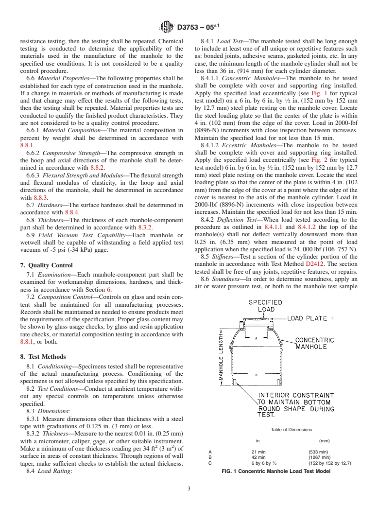 ASTM D3753-05e1 - Standard Specification for Glass-Fiber-Reinforced Polyester Manholes and Wetwells