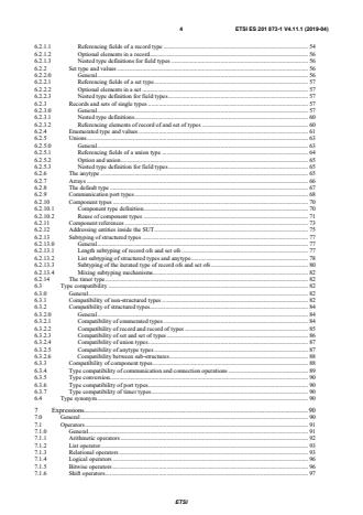 SIST ES 201 873-1 V4.11.1:2019 ETSI ES 201 873-1 V4.11.1 (2019-04) - Methods for Testing and Specification (MTS); The Testing and Test Control Notation version 3; Part 1: TTCN-3 Core Language - Page 4 preview