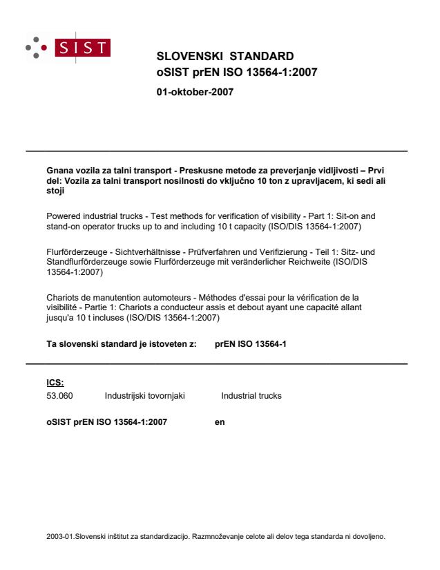 prEN ISO 13564-1:2007