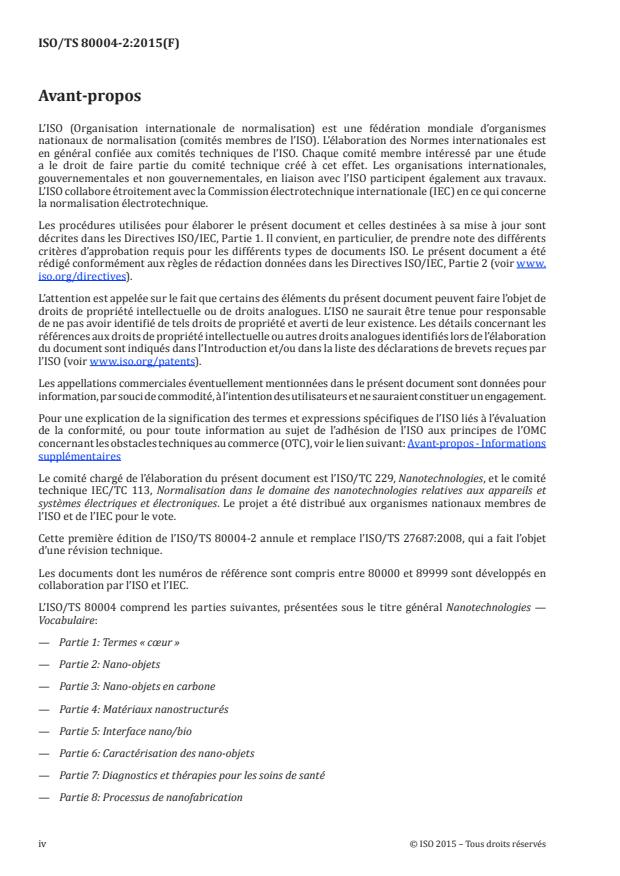 ISO/TS 80004-2:2015 ISO/TS 80004-2:2015 - Nanotechnologies -- Vocabulaire - Page 4 preview