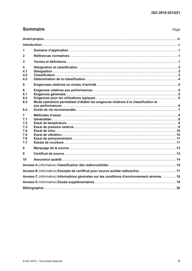 ISO 2919:2012 - Radioprotection -- Sources radioactives scellées -- Exigences générales et classification