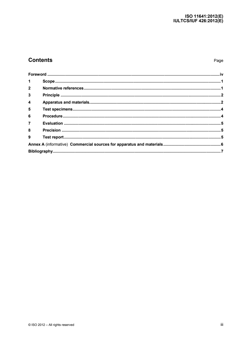 ISO 11641:2012 ISO 11641:2012 - Leather — Tests for colour fastness — Colour fastness to perspiration
Released:11/14/2012