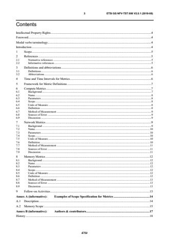 ETSI GS NFV-TST 008 V2.5.1 (2018-08) - Network Functions Virtualisation (NFV) Release 2; Testing; NFVI Compute and Network Metrics Specification