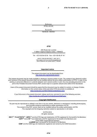 SIST-TS ETSI/TS 102 657 V1.21.1:2018 ETSI TS 102 657 V1.21.1 (2018-04) - Lawful Interception (LI); Retained data handling; Handover interface for the request and delivery of retained data - Page 2 preview