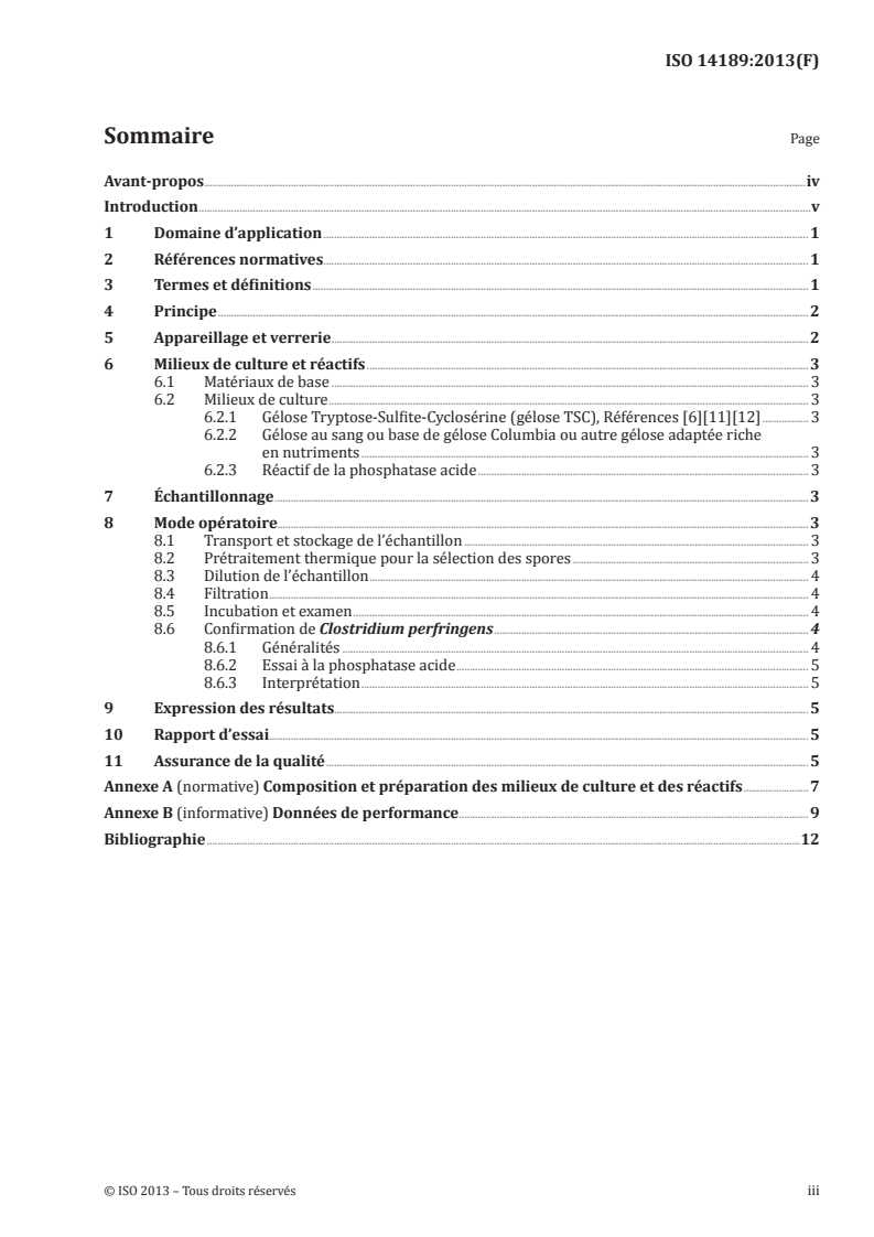 ISO 14189:2013 - Qualité de l'eau — Dénombrement de Clostridium perfringens — Méthode par filtration sur membrane
Released:11/29/2016