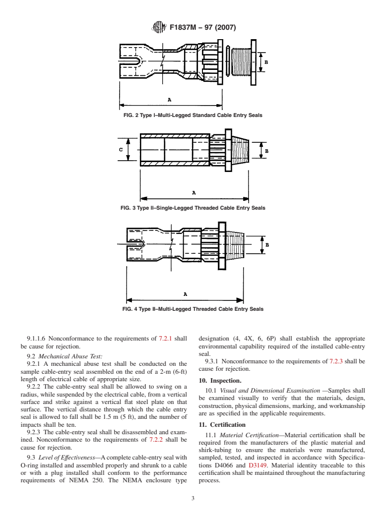 ASTM F1837M-97(2007) - Standard Specification for Heat-Shrink Cable Entry Seals (Metric)