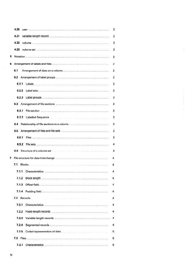 ISO 1001:1986 ISO 1001:1986 - Information processing -- File structure and labelling of magnetic tapes for information interchange - Page 4 preview