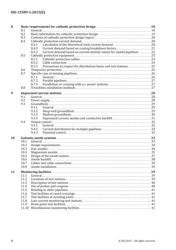 ISO 15589-1:2015 ISO 15589-1:2015 - Petroleum, petrochemical and natural gas industries -- Cathodic protection of pipeline systems - Page 4 preview