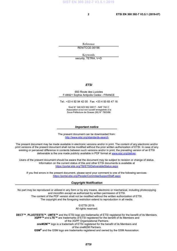 SIST EN 300 392-7 V3.5.1:2019 SIST EN 300 392-7 V3.5.1:2019 - Page 4 preview