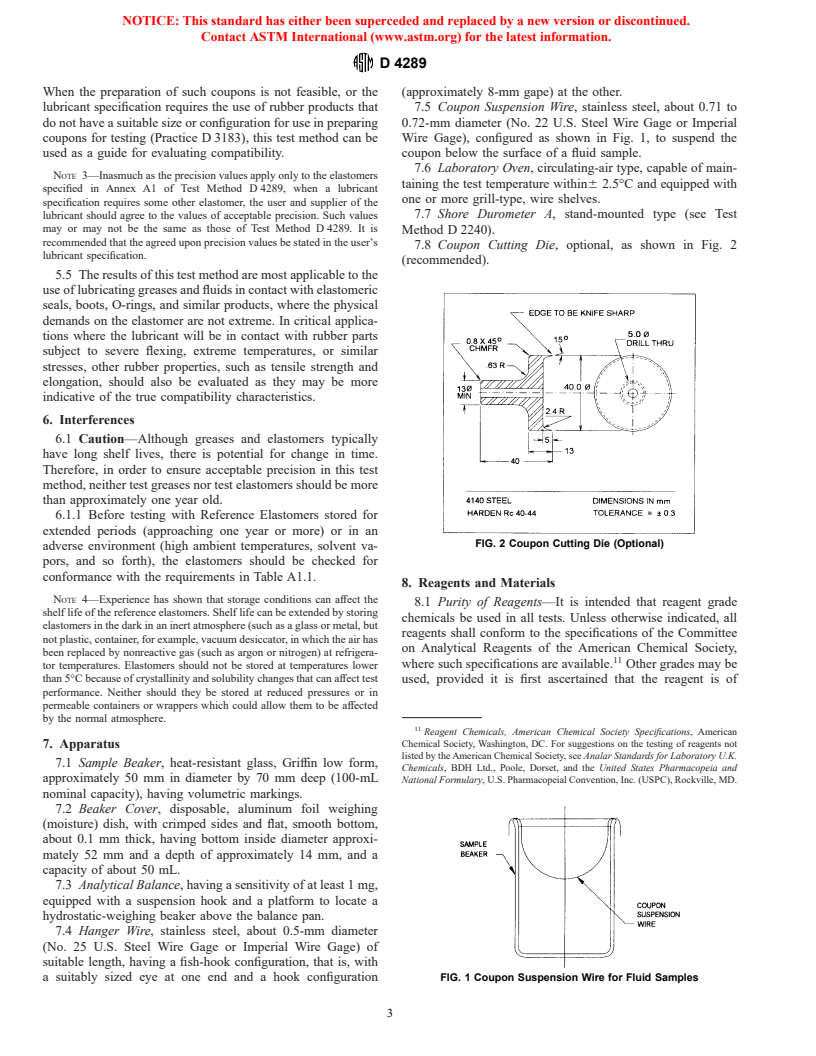 ASTM D4289-97 - Standard Test Method for Elastomer Compatibility of Lubricating Greases and Fluids