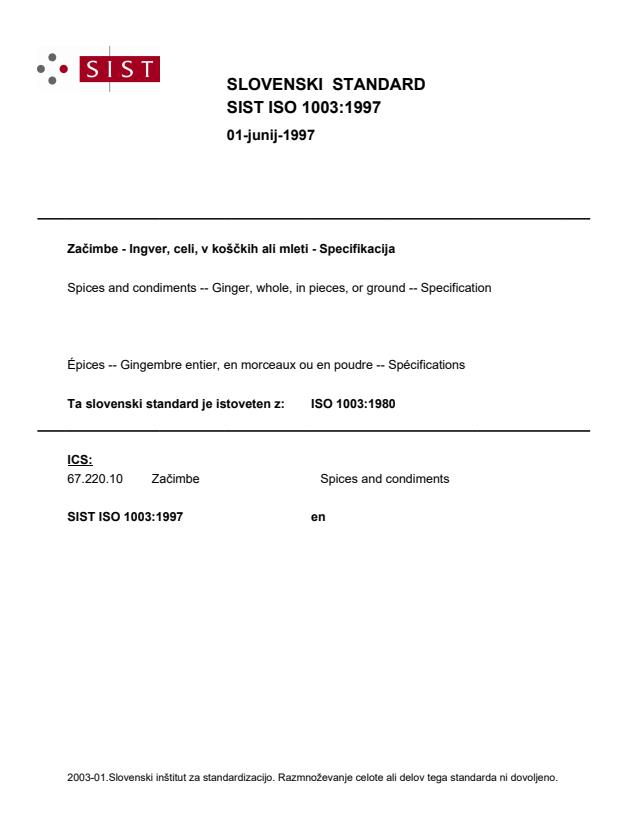 ISO 1003:1997