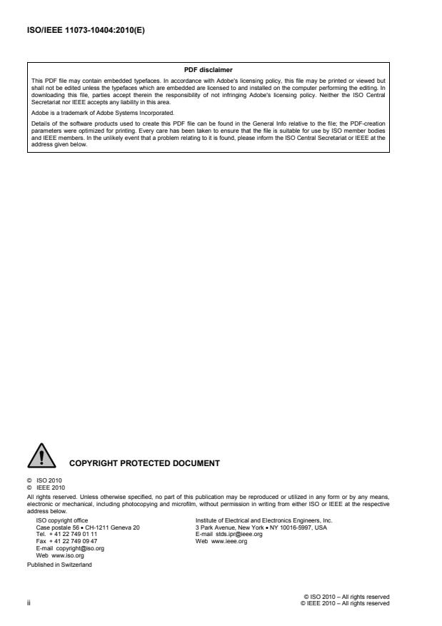ISO/IEEE 11073-10404:2010 ISO/IEEE 11073-10404:2010 - Health informatics -- Personal health device communication - Page 2 preview
