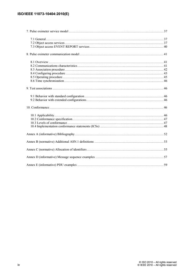 ISO/IEEE 11073-10404:2010 ISO/IEEE 11073-10404:2010 - Health informatics -- Personal health device communication - Page 4 preview