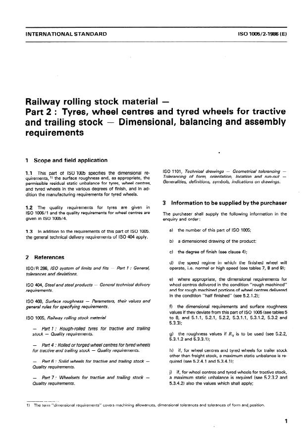 ISO 1005-2:1986 - Railway rolling stock material