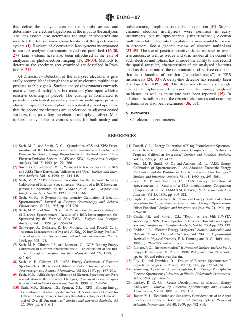 ASTM E1016-07 - Standard Guide for Literature Describing Properties of Electrostatic Electron Spectrometers