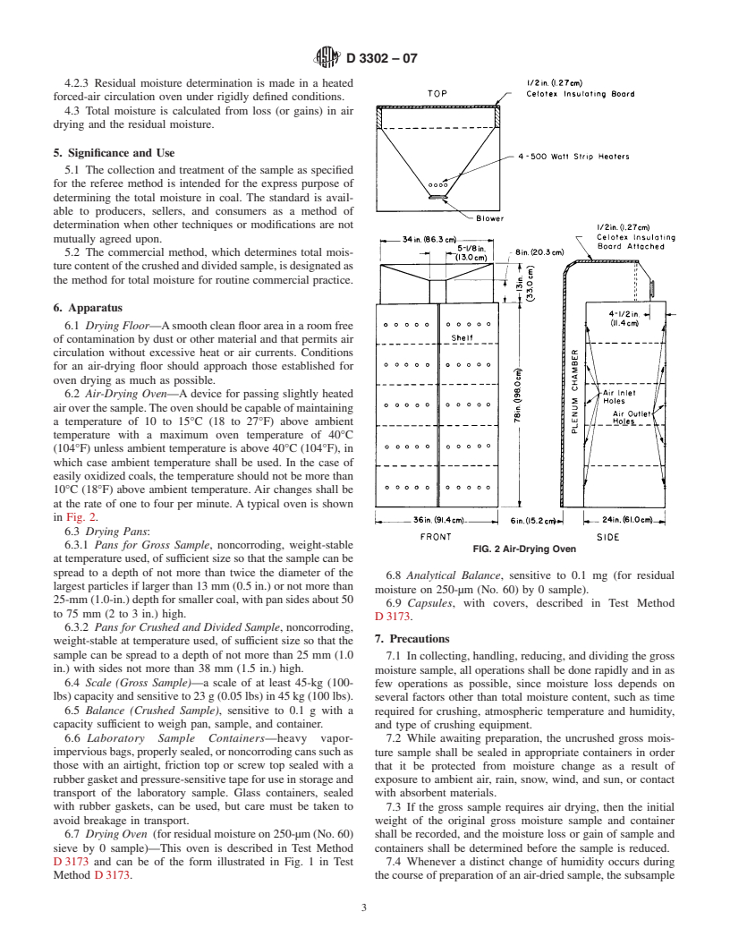 ASTM D3302-07 - Standard Test Method for Total Moisture in Coal