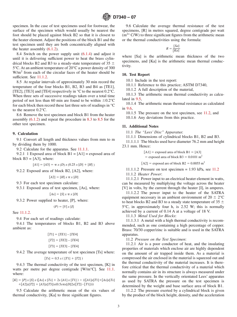 ASTM D7340-07 - Standard Practice for Thermal Conductivity of Leather