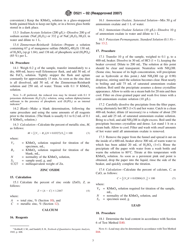 ASTM D521-02(2007) - Standard Test Methods for Chemical Analysis of Zinc Dust (Metallic Zinc Powder)